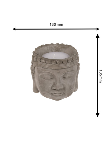 Bougie Tête de Bouddha / Dimensions : 13,5 x 13 cm / Matière: Ciment et Cire