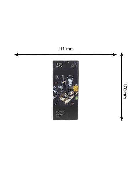Accessoire de Cuisine / Kit pour Cocktail avec 5 Accessoires et 50 Recettes / Matière : Métal et Acier Inoxydable