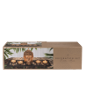 Objet de Décoration / Assiette Rectangulaire en Bois avec 4 Bougies, Pierres et Tête de Bouddha