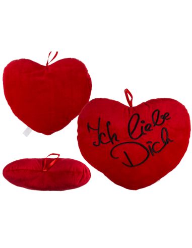Coeur rouge en peluche, Ich liebe Dich,env. 35 cm