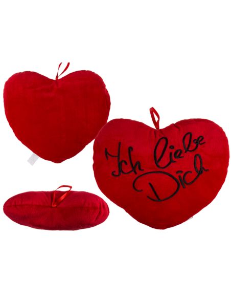 Coeur rouge en peluche, Ich liebe Dich,env. 35 cm