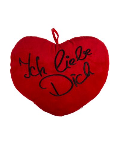 Coeur rouge en peluche, Ich liebe Dich,env. 35 cm