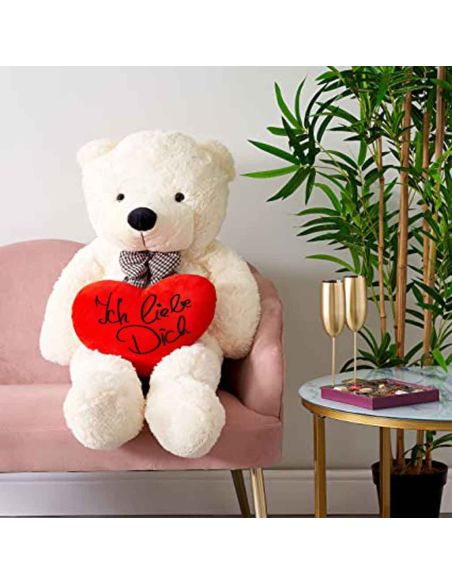 Coeur rouge en peluche, Ich liebe Dich,env. 35 cm