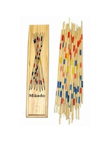 Jeu de Mikado en Bois avec Boite de Rangement / Dimensions : 19,5 x 4 x 2,5 cm