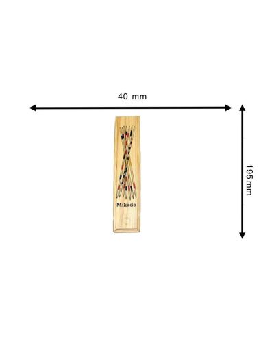 Jeu de Mikado en Bois avec Boite de Rangement / Dimensions : 19,5 x 4 x 2,5 cm