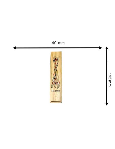 Jeu de Mikado en Bois avec Boite de Rangement / Dimensions : 19,5 x 4 x 2,5 cm