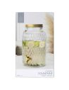 Distributeur de Boisson / Fontaine à Boisson de 6L en Verre Design Diamant avec Couvercle et Robinet Verseur