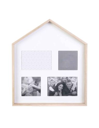 Cadre Photo Multiple Pêle-mêle  4 Vues / Dimensions : 40 x 34,5 x 4 cm