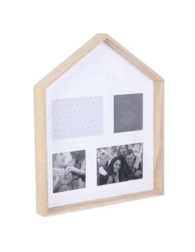 Cadre Photo Multiple Pêle-mêle  4 Vues / Dimensions : 40 x 34,5 x 4 cm