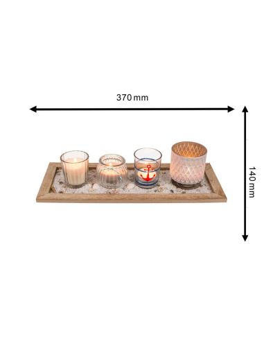 Plateau Rectangulaire en Bois Style Maritime