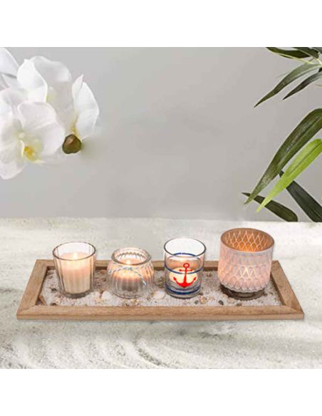 Plateau Rectangulaire en Bois Style Maritime