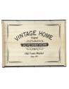 Lot de 2 Plateaux en Bois et Métal avec Inscription "Vintage Home"