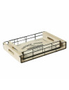 Lot de 2 Plateaux en Bois et Métal avec Inscription "Vintage Home"