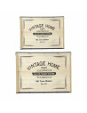 Lot de 2 Plateaux en Bois et Métal avec Inscription "Vintage Home"