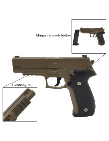 Pack réplique airsoft G.26 style P226 Tan (Galaxy)
