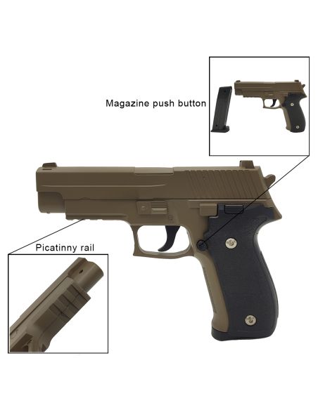 Pack réplique airsoft G.26 style P226 Tan (Galaxy)