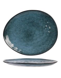 ASSIETTE GALET 27.5X23CM AU GRES DU TEMPS BLEU M12