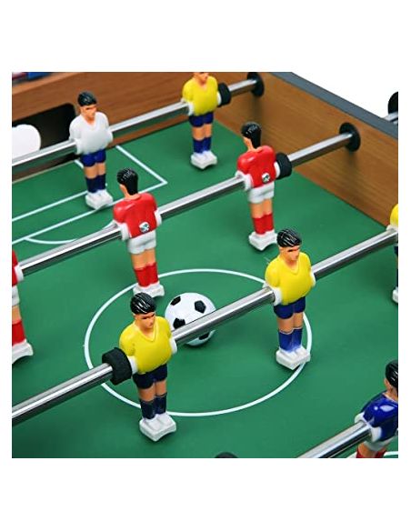 Jeu De Table Baby-Foot avec 2 Panneaux de Score et 2 Balles / Matière : Bois, Métal et Plastique Haute Résistance / Dimensions :