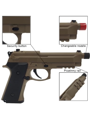 Réplique airsoft M9 Mosfet Électrique Désert (Cyma)