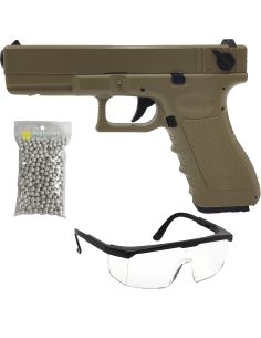 Pack réplique airsoft G18C AEP Désert Électrique (Cyma)