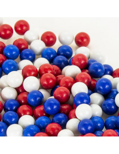 Bouteille de 2000 billes 0,20 gr. airsoft Bleu/Blanc/Rouge (Cybergun)