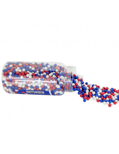 Bouteille de 2000 billes 0,20 gr. airsoft Bleu/Blanc/Rouge (Cybergun)