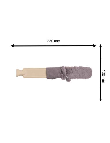 Bouillotte tubulaire en Fausse Fourrure - Dimensions : 73 x 12 cm