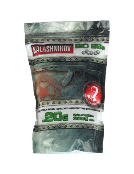 Sachet 0,25g Bio de 3200 billes airsoft - Kalashnikov®