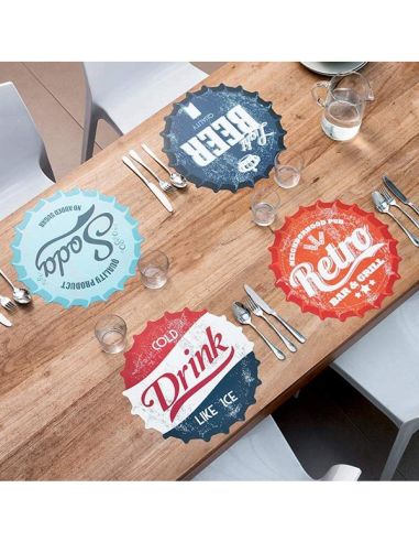 4 Sets de Table Vintage / Thème Capsule Soda / Dimensions : 38 x 38 cm
