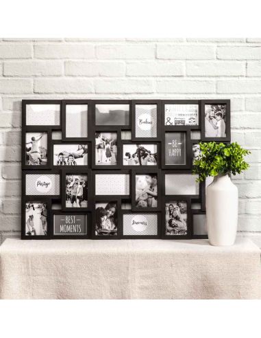 Cadre Photo Multiple Pêle-mêle  24 Vues - Dimensions :  86 x 57 x 3 cm.