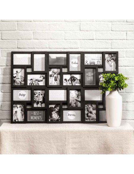 Cadre Photo Multiple Pêle-mêle  24 Vues - Dimensions :  86 x 57 x 3 cm.
