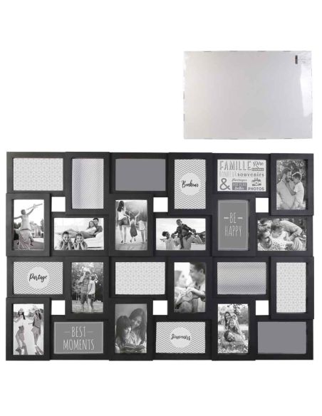 Cadre Photo Multiple Pêle-mêle  24 Vues - Dimensions :  86 x 57 x 3 cm.