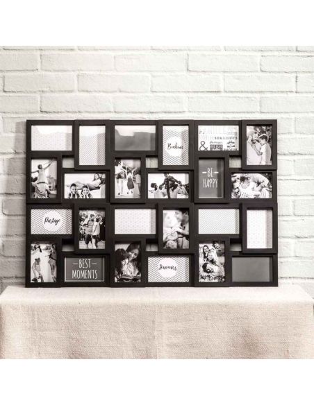 Cadre Photo Multiple Pêle-mêle  24 Vues - Dimensions :  86 x 57 x 3 cm.