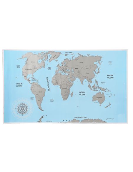 Poster à Gratter / Mappemonde / Dimensions : 88 x 52 cm