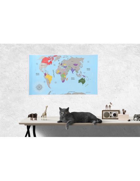 Poster à Gratter / Mappemonde / Dimensions : 88 x 52 cm