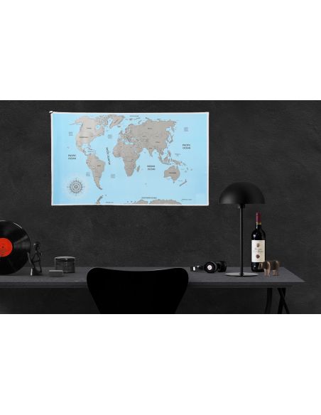 Poster à Gratter / Mappemonde / Dimensions : 88 x 52 cm