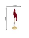 Perroquet Rouge sur Support Doré / Dimensions: 38 x 10 cm