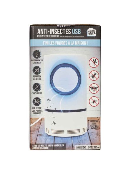 Objet High-Tech / Boitier USB Aspirateur Anti-Insectes / Dimensions : 21,5 x 12 cm