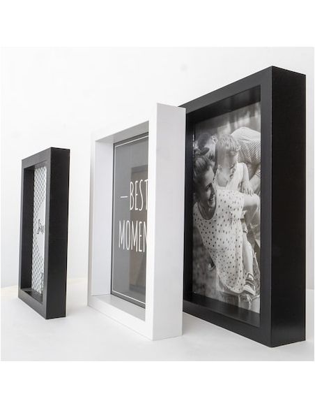 Lot de 3 Cadres Photo Encastrables / Dimensions : 15x21 cm - 13x18 cm - 10x15 cm