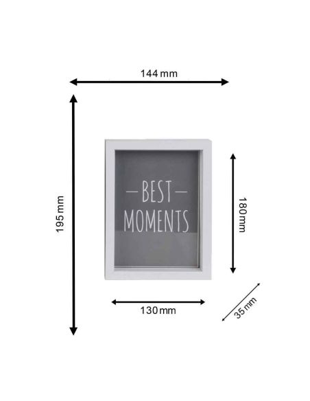 Lot de 3 Cadres Photo Encastrables / Dimensions : 15x21 cm - 13x18 cm - 10x15 cm