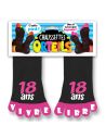 Chaussettes Orteils "18 ANS VIVRE LIBRE" Imprimé en Relief - Taille Unique