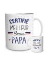 Mug "Certifié Meilleur Beau Papa" - Dimensions : 11,5 x 8 x 9,7 cm