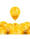 Pack de 6 Ballons "Joyeux Anniversaire"  Doré / Dimensions : 30 x 30 cm