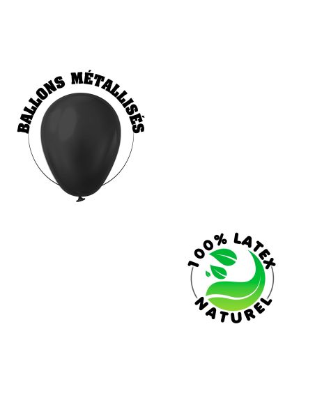 Pack de 6 Ballons "Joyeux Anniversaire" Noir / Dimensions : 30 x 30 cm
