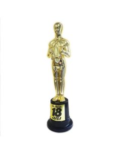 Trophée De Star 18 Ans Noir et Doré - Dimensions : 23 x 6 cm