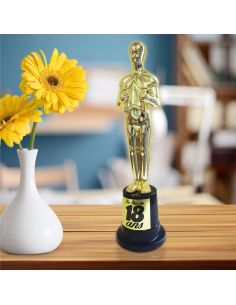 Trophée De Star 18 Ans Noir et Doré - Dimensions : 23 x 6 cm 2