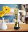 Trophée De Star 18 Ans Noir et Doré - Dimensions : 23 x 6 cm