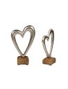 Coeur en Métal sur Socle en Bois / Dimensions : 17 x 11 x 5,5 cm