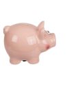 Tirelire Cochon Rose en Céramique avec Serrure et Clé - Dimensions : 15 x 11 x 10 cm