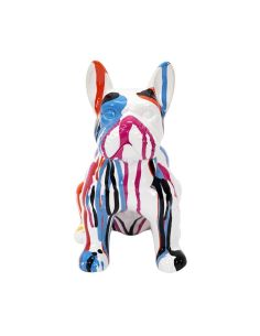 Bulldog Multicolore en Céramique / Hauteur 20 cm